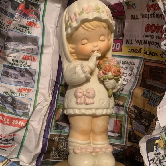 Here Comes The Bride God Bless Her 10” Enesco 1988 figurine